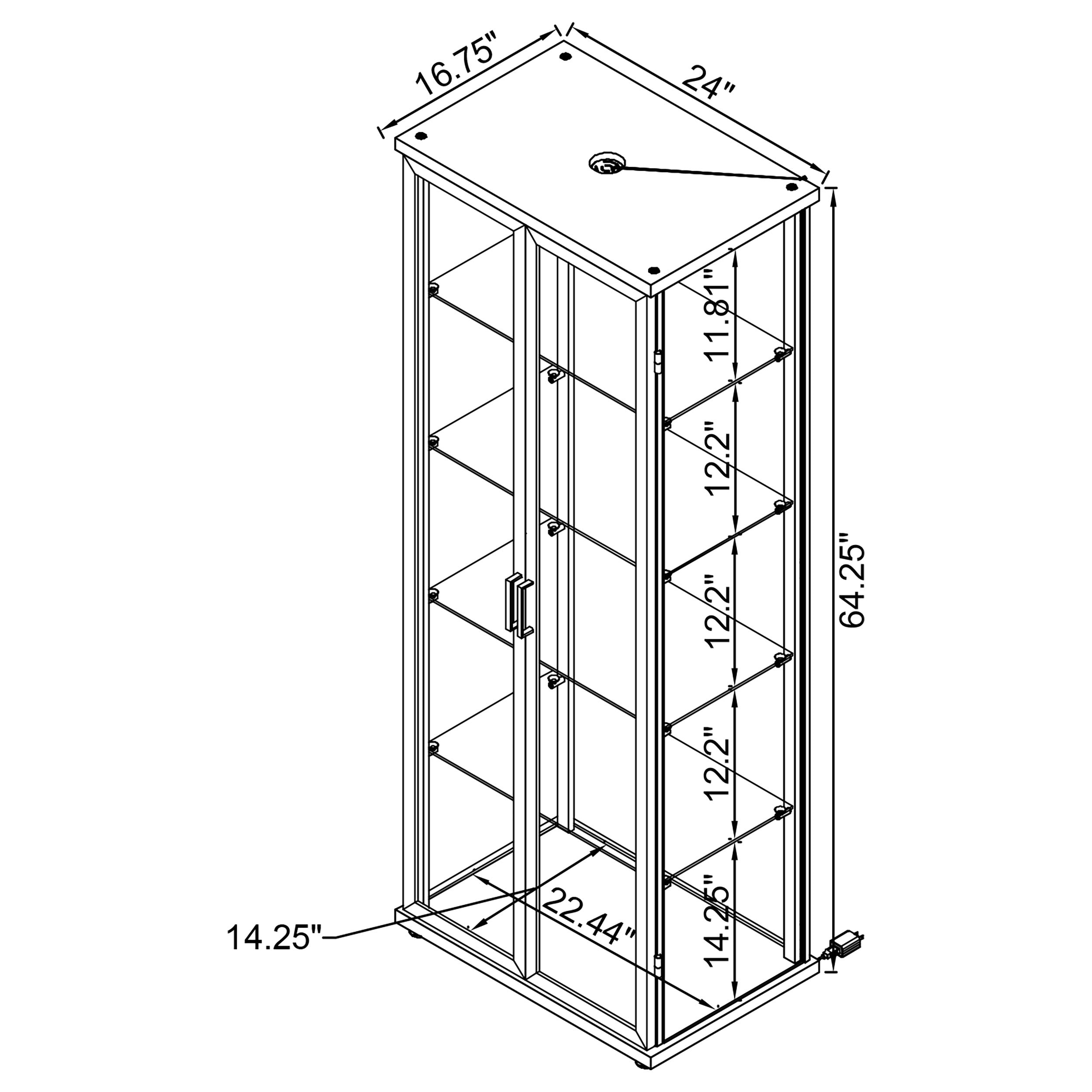 Aero Curio Cabinet with LED Lighting - Romeo & Juliet Furniture (Warren,MI)