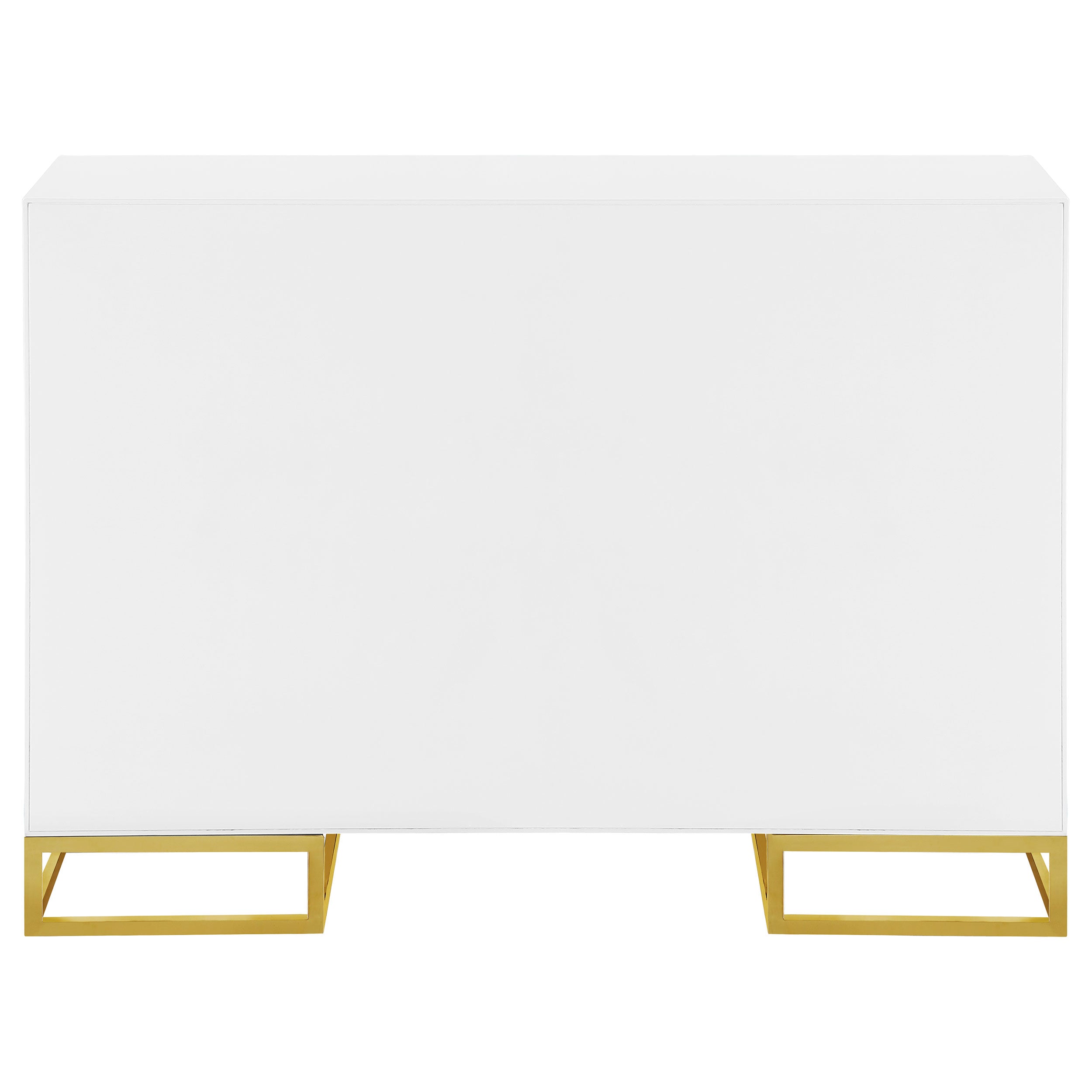 Elsa 2-door Accent Cabinet with Adjustable Shelves White and Gold