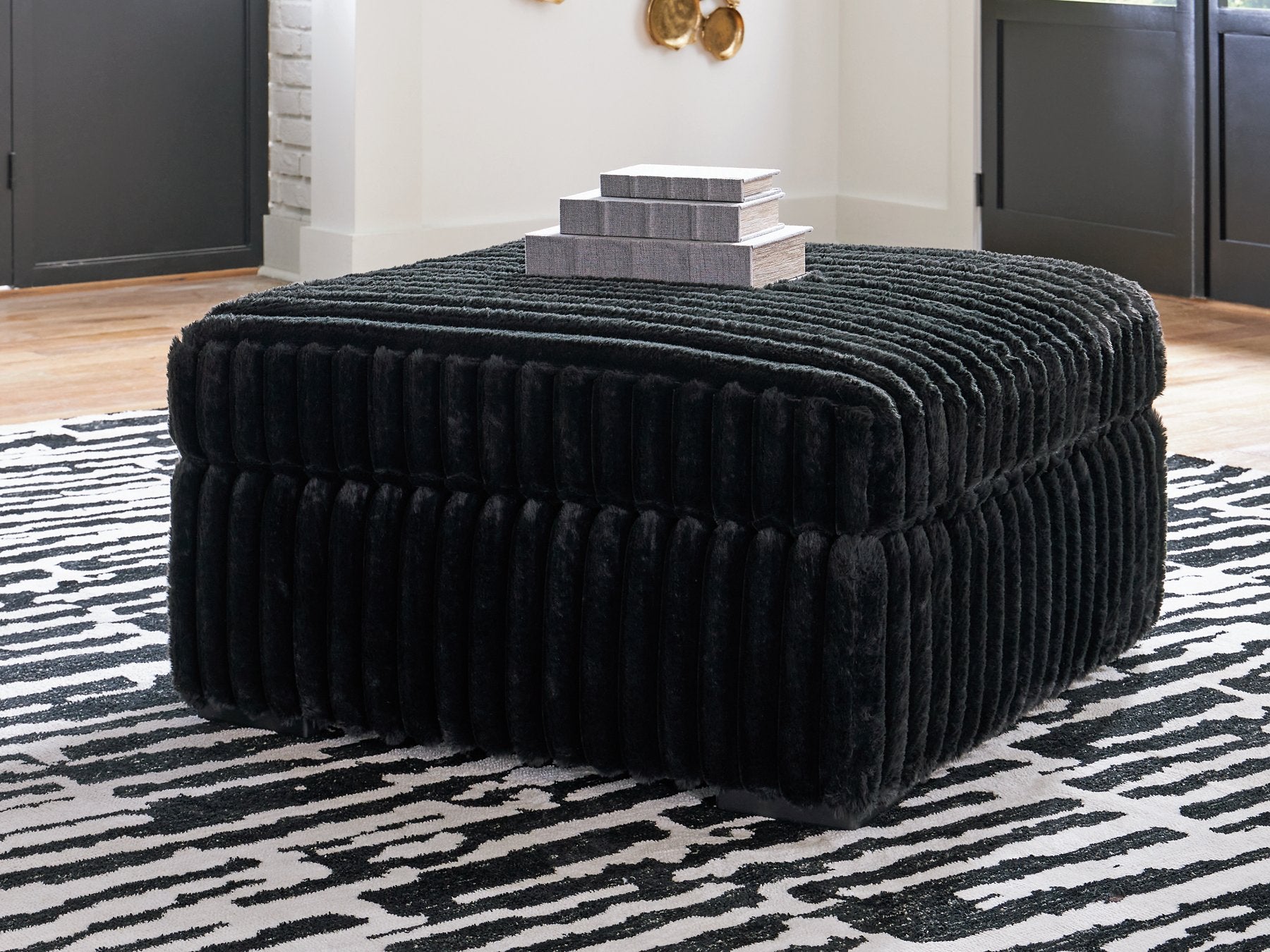 Midnight-Madness Oversized Accent Ottoman - Romeo & Juliet Furniture (Warren,MI)