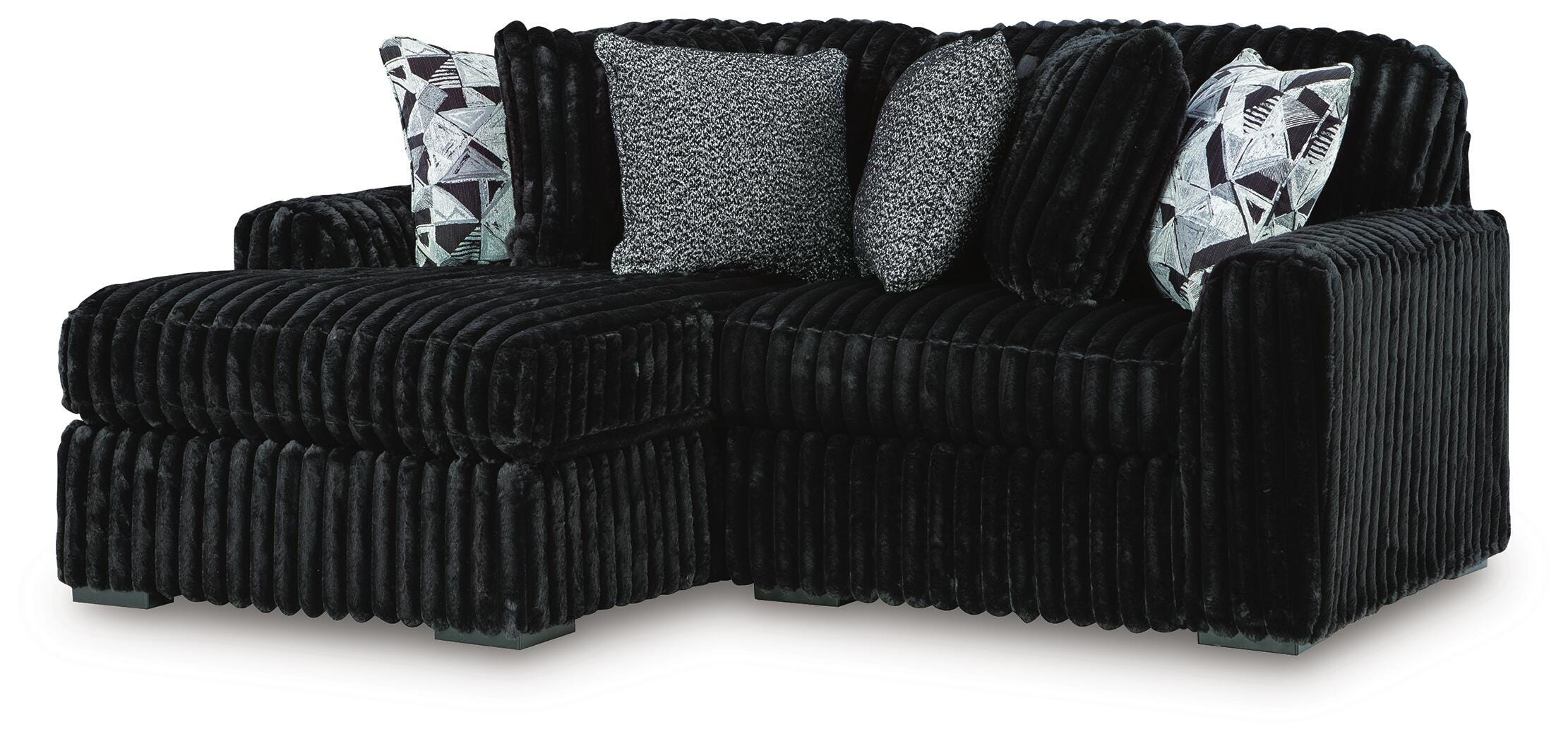 Midnight-Madness Sectional with Chaise - Romeo & Juliet Furniture (Warren,MI)