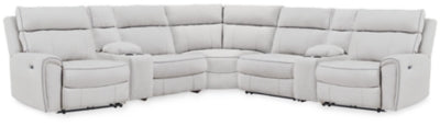 Social Pointe Reclining Sectional with Storage Consoles - Romeo & Juliet Furniture (Warren,MI)