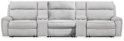 Social Pointe Reclining Sectional with Storage Consoles - Romeo & Juliet Furniture (Warren,MI)