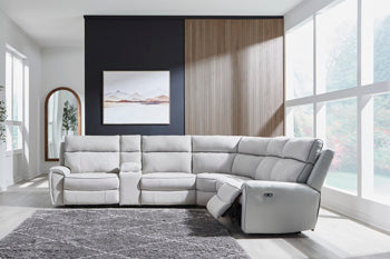 Social Pointe Reclining Sectional with Storage Consoles - Romeo & Juliet Furniture (Warren,MI)