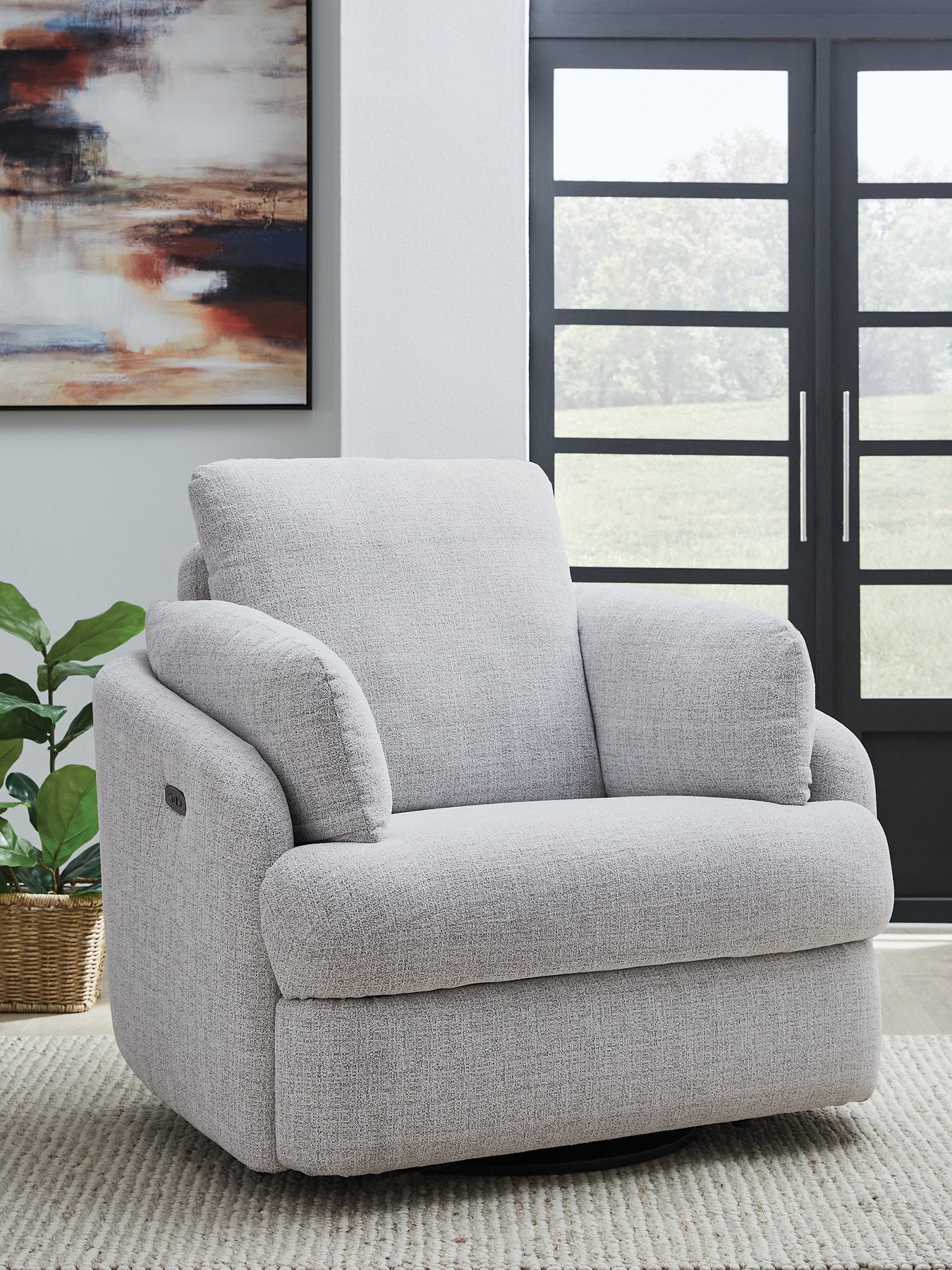 Alainmont Next-Gen Nuvella Swivel Power Recliner - Romeo & Juliet Furniture (Warren,MI)