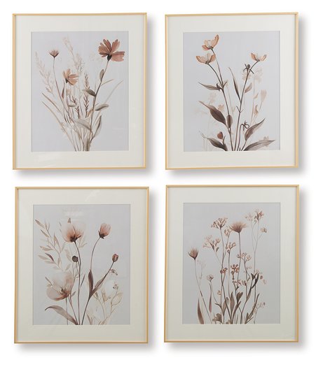 Chettings Wall Art (Set of 4) - Romeo & Juliet Furniture (Warren,MI)