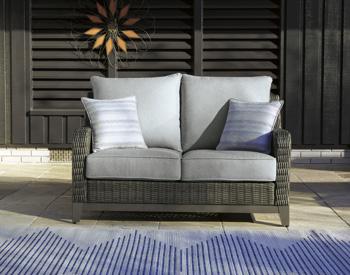Elite Park Outdoor Loveseat, Lounge Chairs and Cocktail Table - Romeo & Juliet Furniture (Warren,MI)