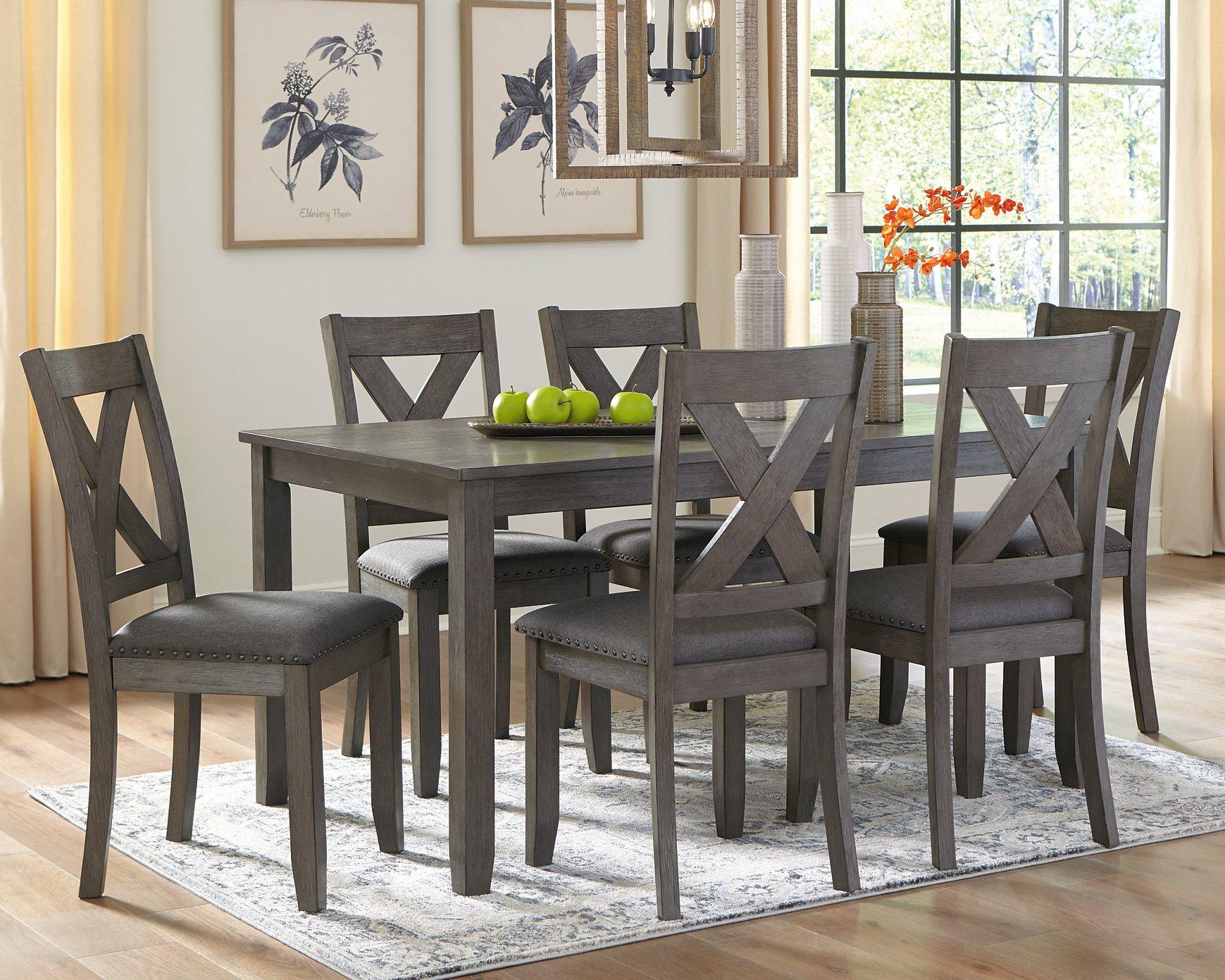 Caitbrook Dining Table and Chairs (Set of 7) - Romeo & Juliet Furniture (Warren,MI)