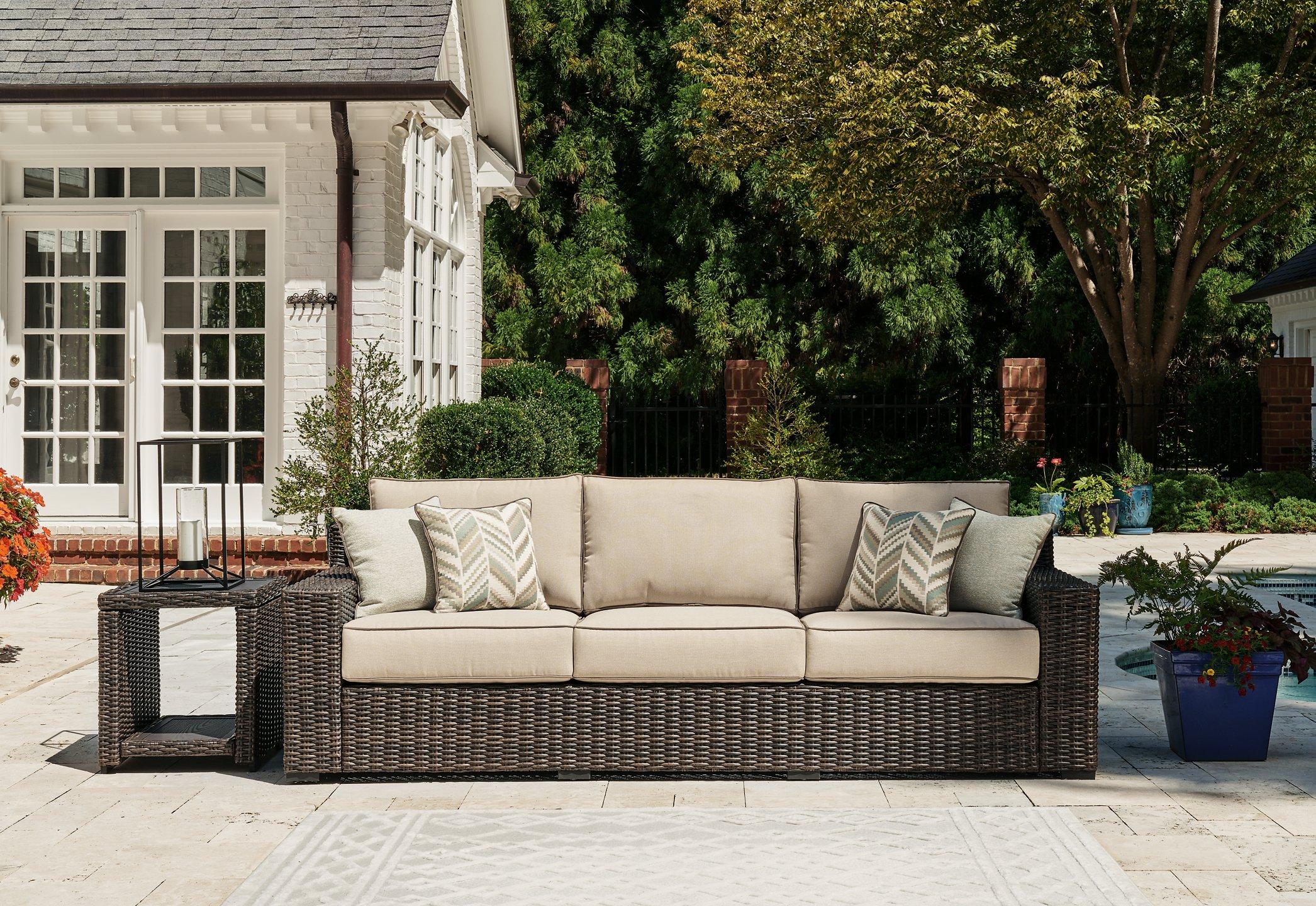 Coastline Bay Outdoor Sofa with Cushion - Romeo & Juliet Furniture (Warren,MI)