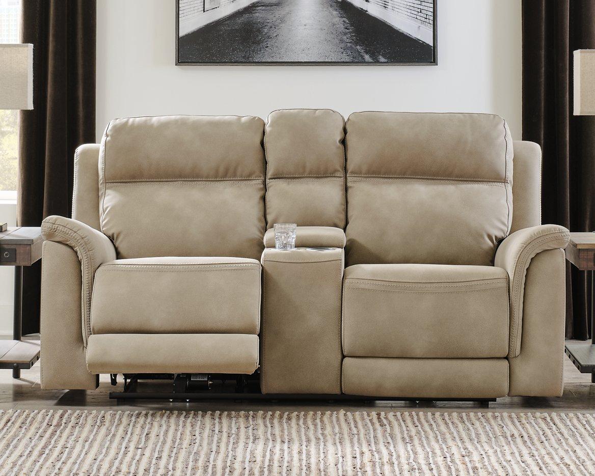 Next-Gen DuraPella Power Reclining Loveseat with Console - Romeo & Juliet Furniture (Warren,MI)