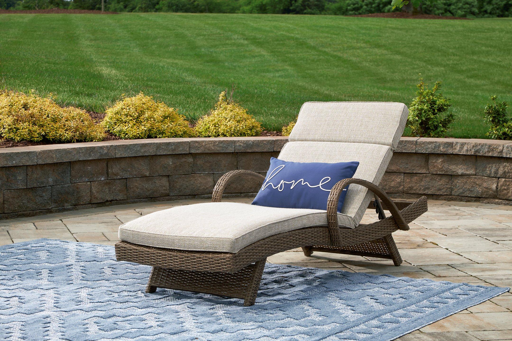 Beachcroft Outdoor Chaise Lounge with Cushion - Romeo & Juliet Furniture (Warren,MI)