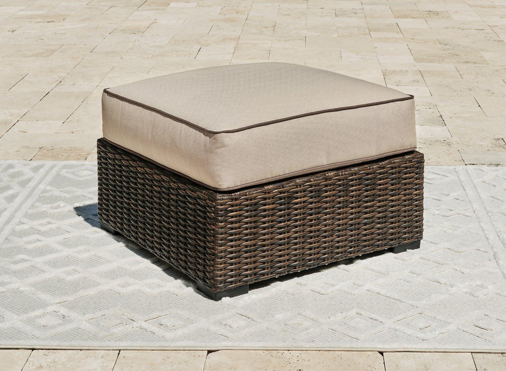 Coastline Bay Outdoor Ottoman with Cushion - Romeo & Juliet Furniture (Warren,MI)