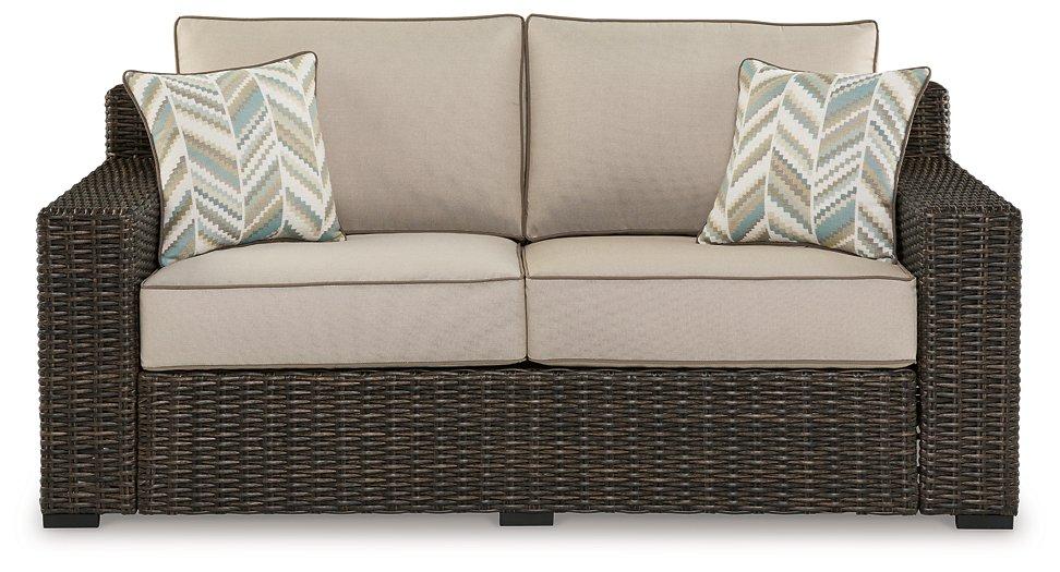 Coastline Bay Outdoor Loveseat with Cushion - Romeo & Juliet Furniture (Warren,MI)