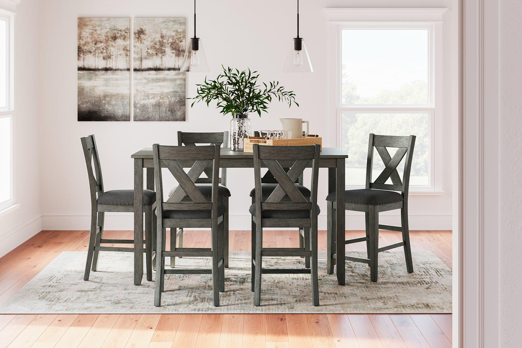 Caitbrook Counter Height Dining Table and Bar Stools (Set of 7) - Romeo & Juliet Furniture (Warren,MI)