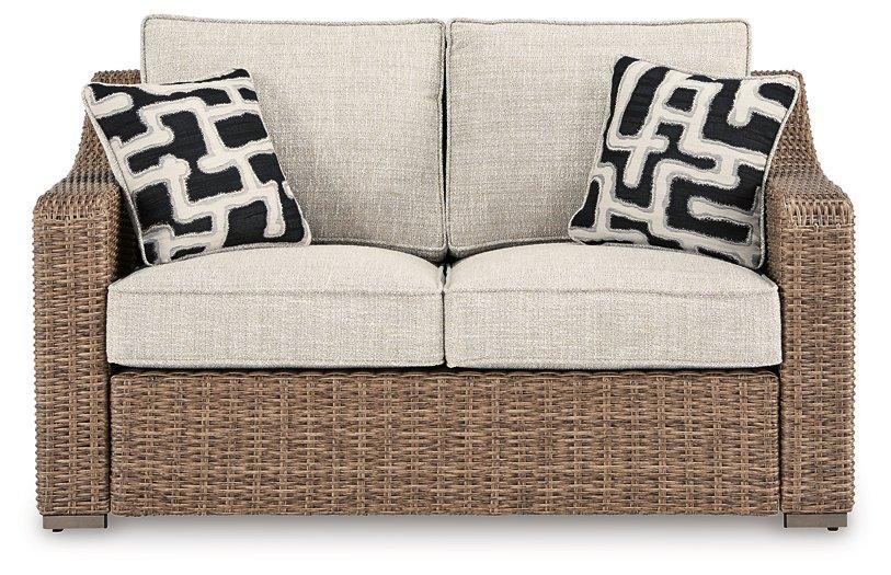 Beachcroft Outdoor Loveseat with Cushion - Romeo & Juliet Furniture (Warren,MI)