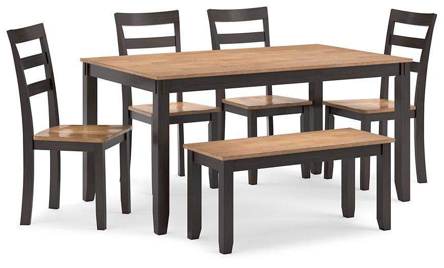 Gesthaven Dining Table with 4 Chairs and Bench (Set of 6) - Romeo & Juliet Furniture (Warren,MI)