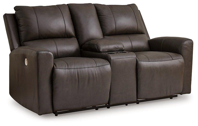 Boxmere Power Reclining Loveseat with Console - Romeo & Juliet Furniture (Warren,MI)