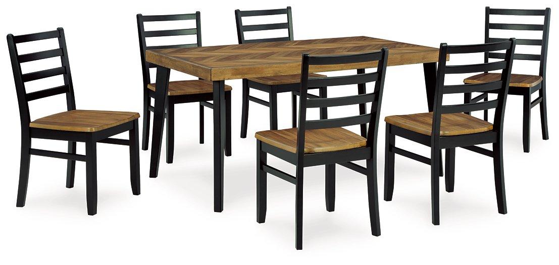 Blondon Dining Table and 6 Chairs (Set of 7) - Romeo & Juliet Furniture (Warren,MI)