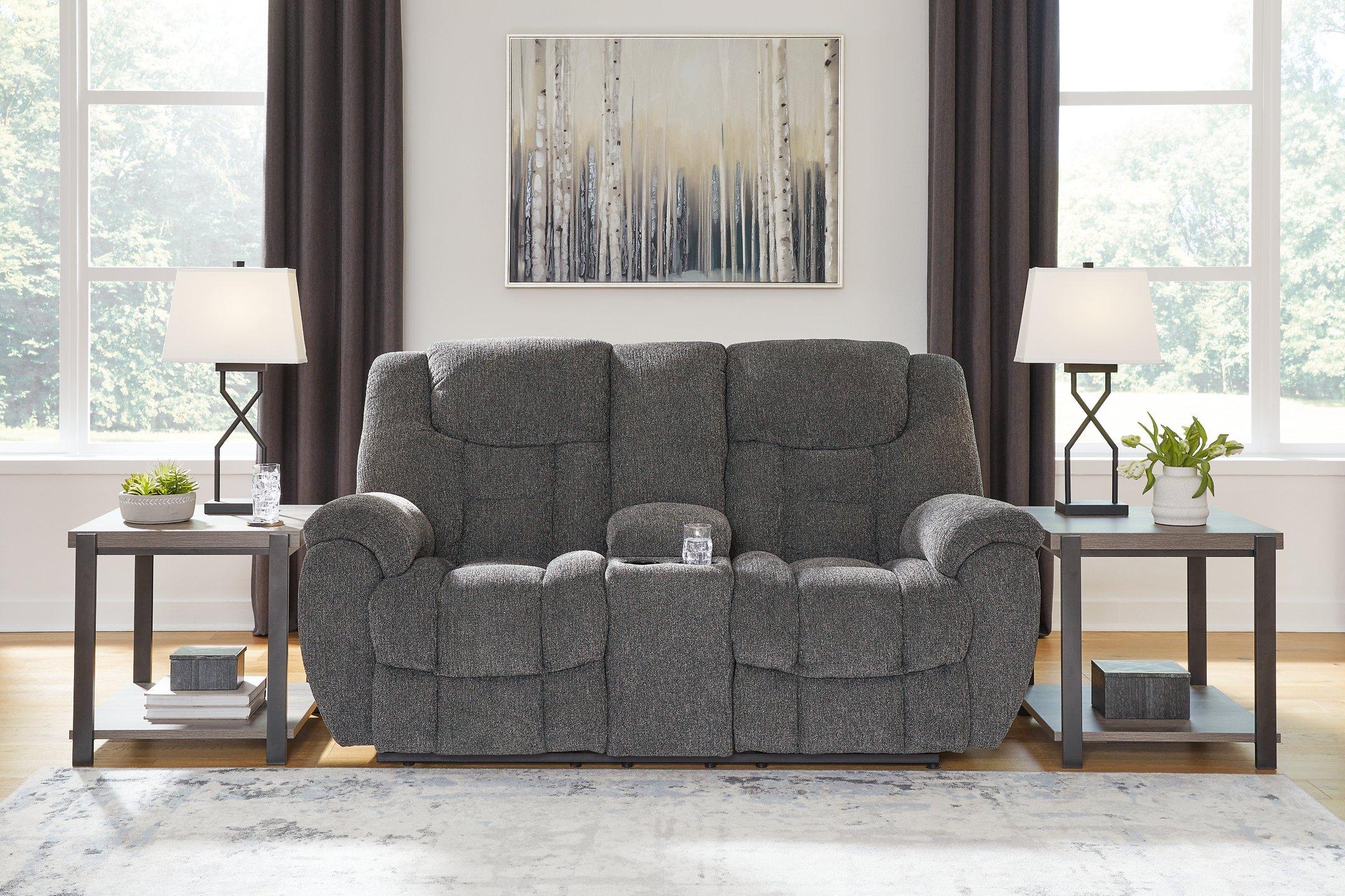 Foreside Reclining Loveseat with Console - Romeo & Juliet Furniture (Warren,MI)