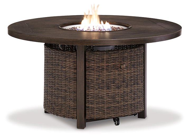 Paradise Trail Paradise Trail Fire Pit Table with 4 Nuvella Swivel Lounge Chairs - Romeo & Juliet Furniture (Warren,MI)
