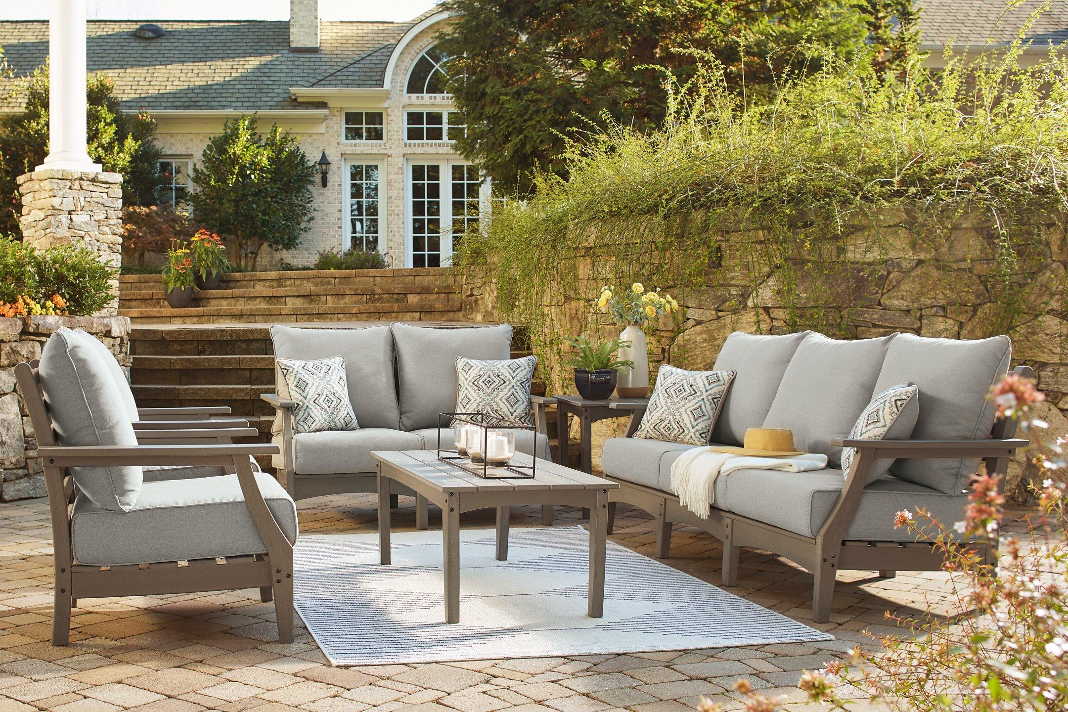 Visola Outdoor Sofa and Loveseat Set - Romeo & Juliet Furniture (Warren,MI)