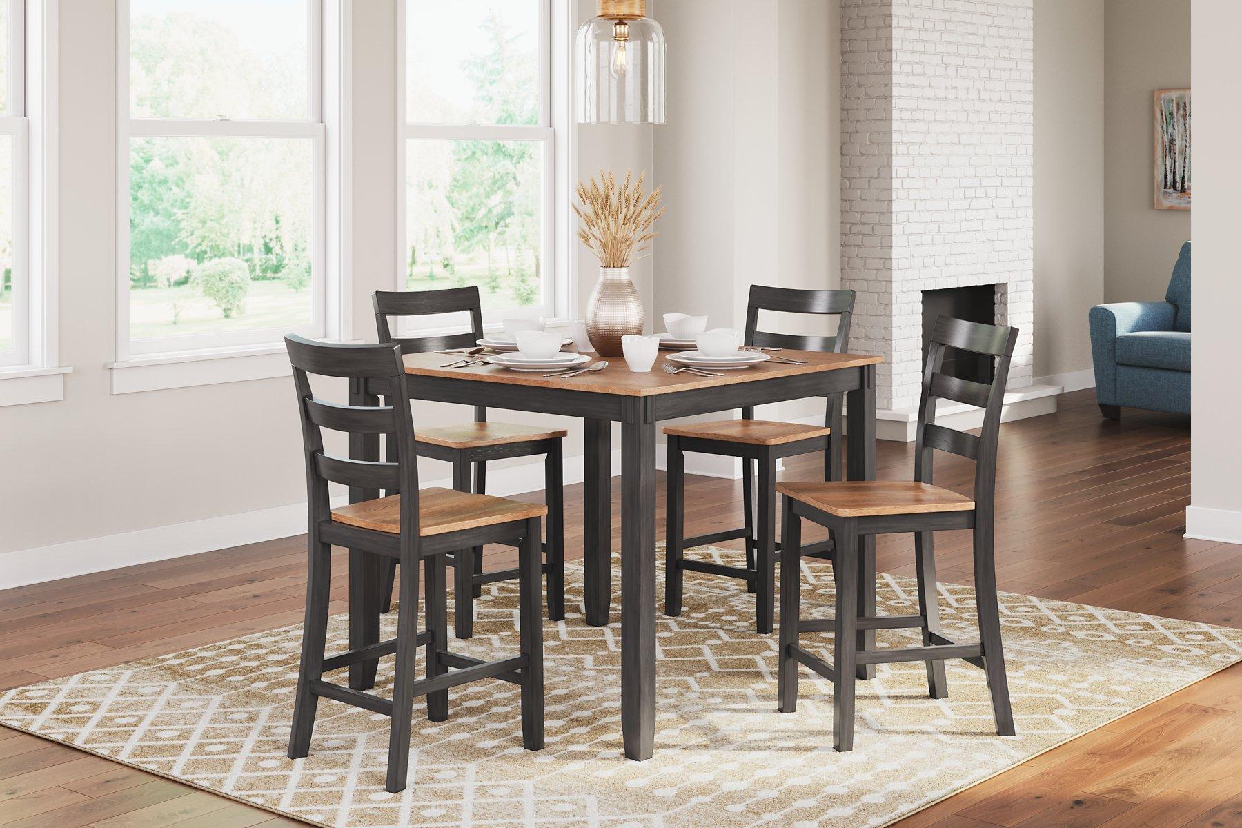 Gesthaven Counter Height Dining Table and 4 Barstools (Set of 5) - Romeo & Juliet Furniture (Warren,MI)