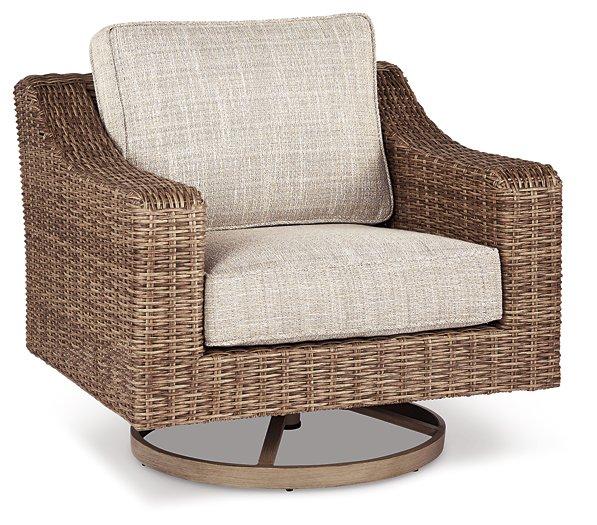 Beachcroft Outdoor Swivel Lounge with Cushion - Romeo & Juliet Furniture (Warren,MI)