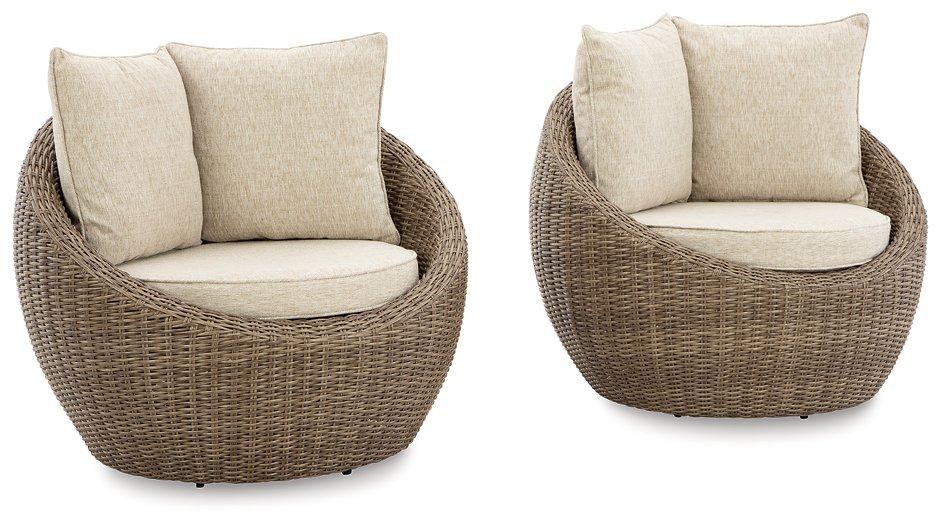 Danson Swivel Lounge with Cushion (Set of 2) - Romeo & Juliet Furniture (Warren,MI)
