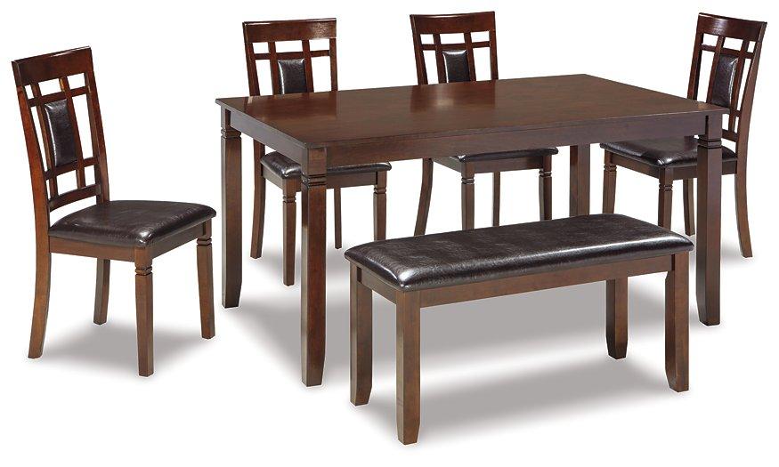 Bennox Dining Table and Chairs with Bench (Set of 6) - Romeo & Juliet Furniture (Warren,MI)