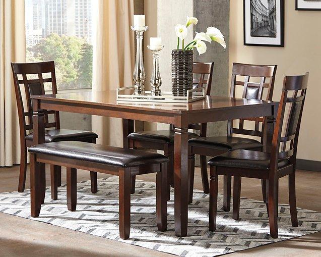 Bennox Dining Table and Chairs with Bench (Set of 6) - Romeo & Juliet Furniture (Warren,MI)