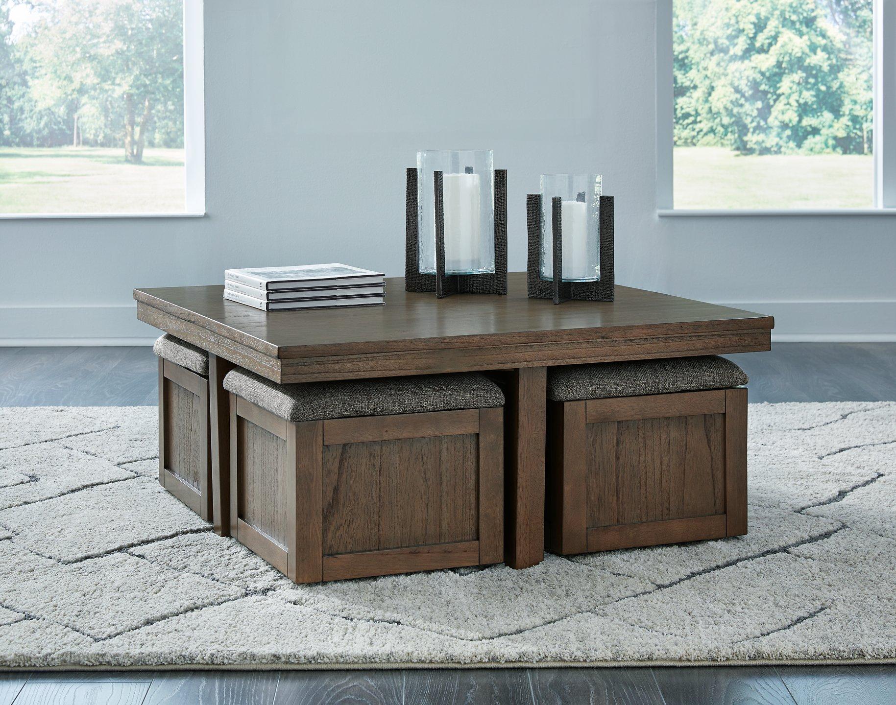 Boardernest Coffee Table with 4 Stools - Romeo & Juliet Furniture (Warren,MI)