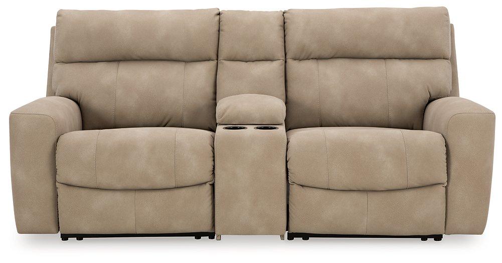 Next-Gen DuraPella Power Reclining Sectional Loveseat with Console - Romeo & Juliet Furniture (Warren,MI)