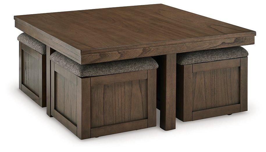 Boardernest Coffee Table with 4 Stools - Romeo & Juliet Furniture (Warren,MI)