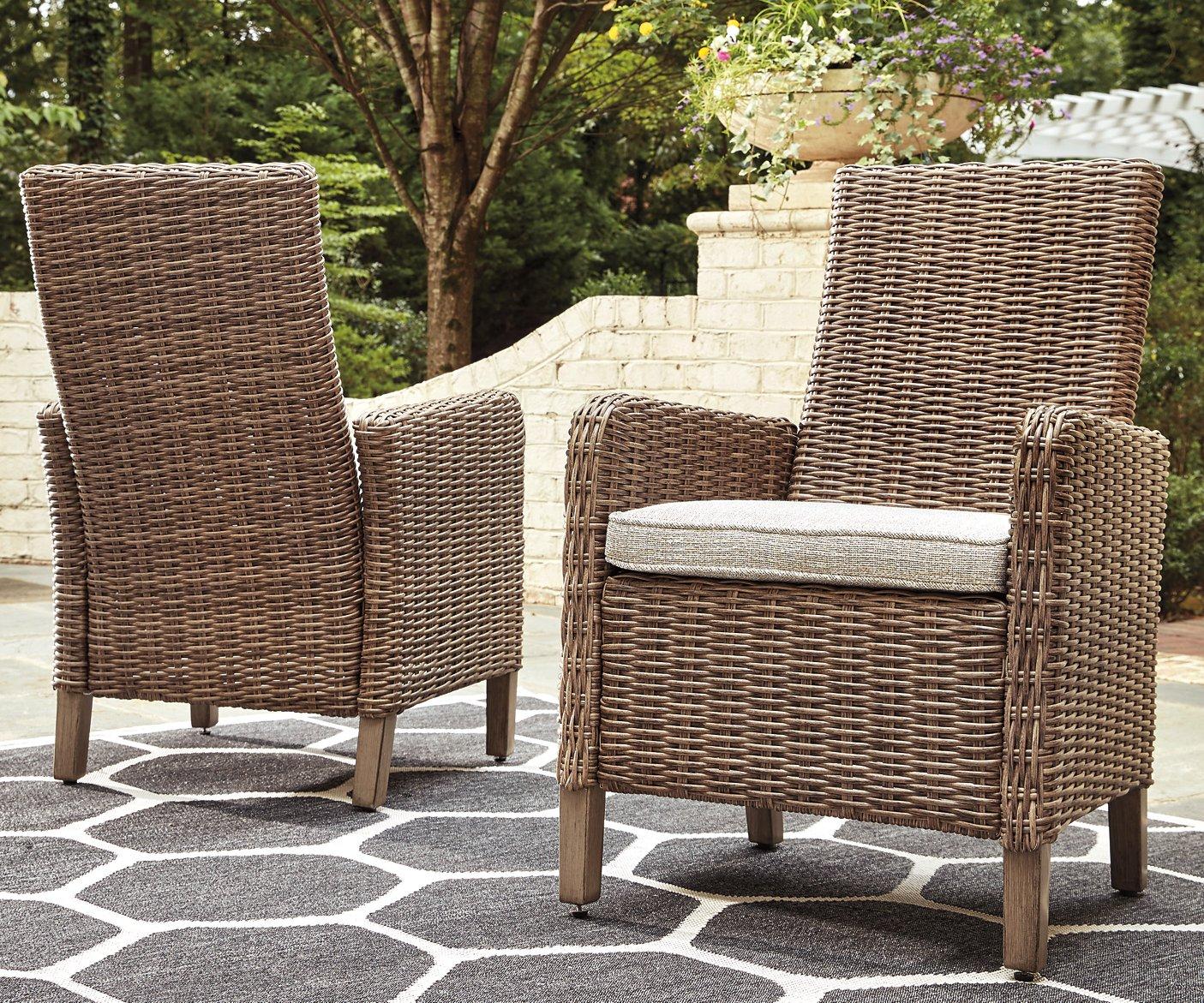 Beachcroft Outdoor Arm Chair with Cushion (Set of 2) - Romeo & Juliet Furniture (Warren,MI)