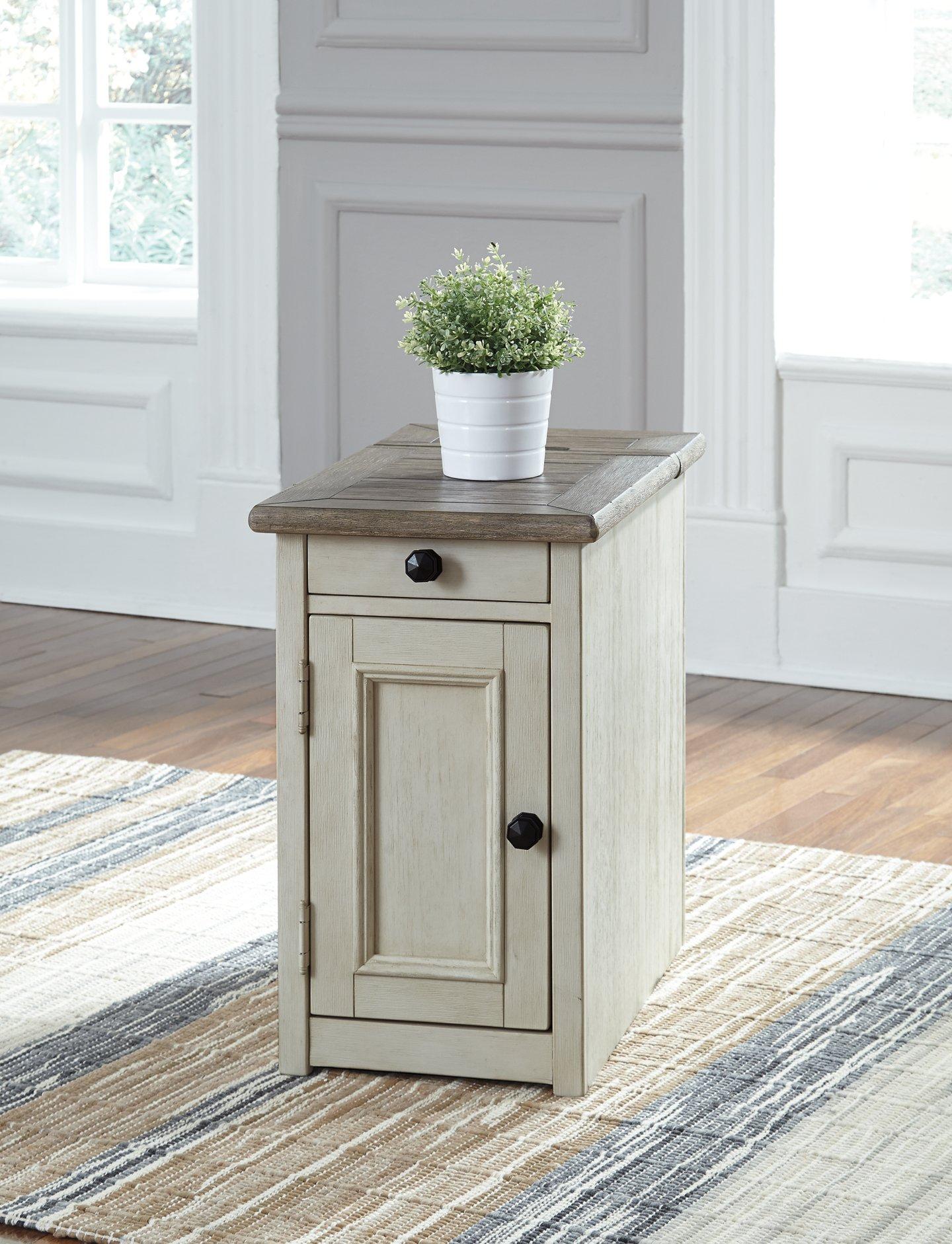 Bolanburg Chairside End Table with USB Ports & Outlets - Romeo & Juliet Furniture (Warren,MI)