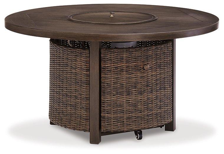Paradise Trail Paradise Trail Fire Pit Table with 4 Nuvella Swivel Lounge Chairs - Romeo & Juliet Furniture (Warren,MI)
