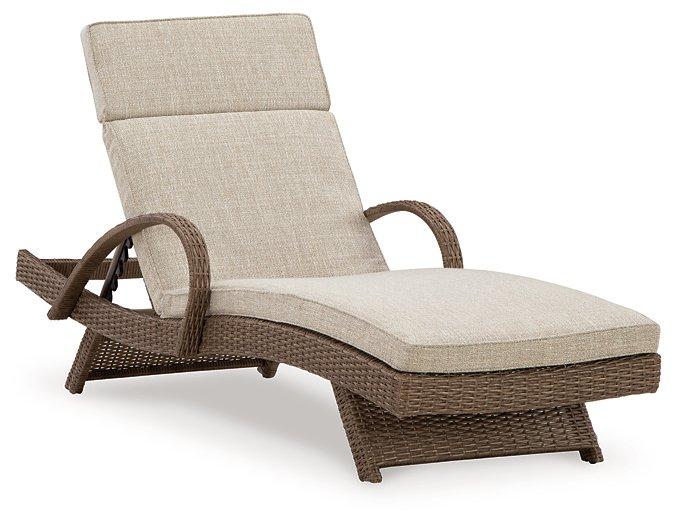Beachcroft Outdoor Chaise Lounge with Cushion - Romeo & Juliet Furniture (Warren,MI)