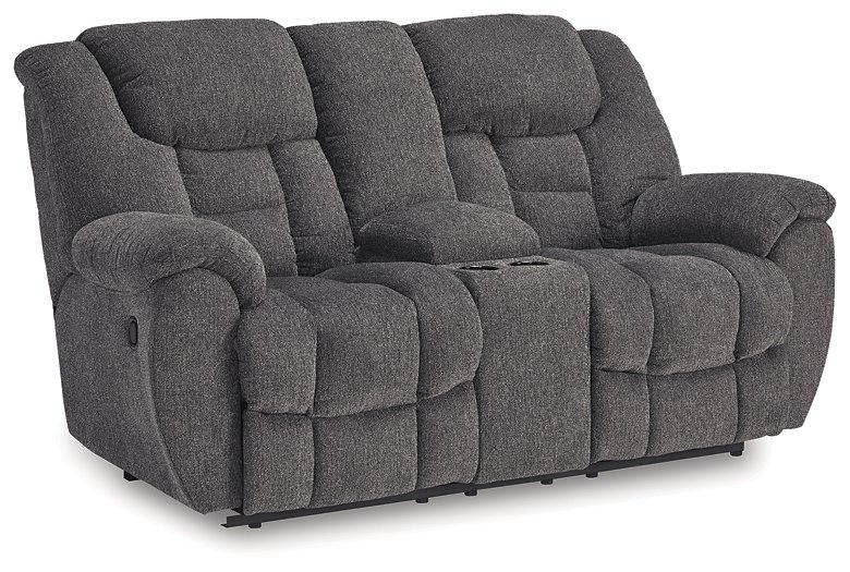 Foreside Reclining Loveseat with Console - Romeo & Juliet Furniture (Warren,MI)