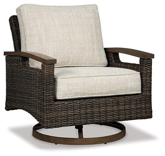 Paradise Trail Paradise Trail Fire Pit Table with 4 Nuvella Swivel Lounge Chairs - Romeo & Juliet Furniture (Warren,MI)