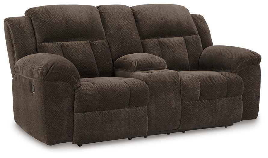 Frohn Reclining Loveseat with Console - Romeo & Juliet Furniture (Warren,MI)