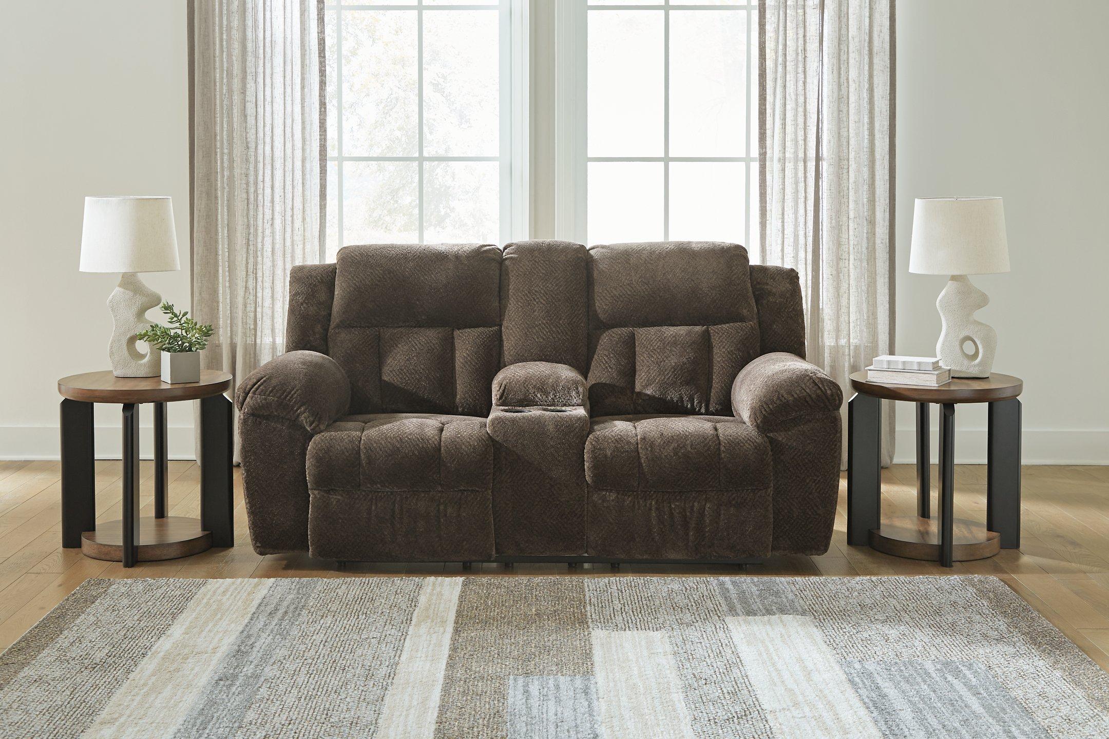 Frohn Reclining Loveseat with Console - Romeo & Juliet Furniture (Warren,MI)