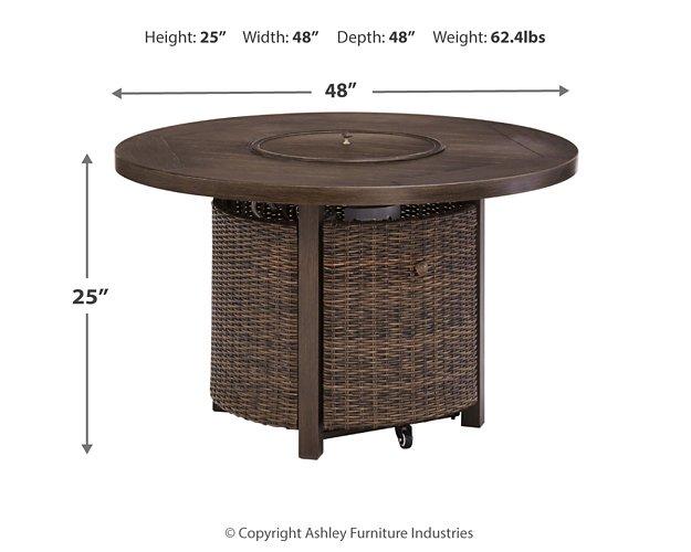 Paradise Trail Paradise Trail Fire Pit Table with 4 Nuvella Swivel Lounge Chairs - Romeo & Juliet Furniture (Warren,MI)