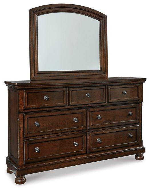 ashley furniture dresser with mirror Ryderton Black and Gray 6 Drawer Dresser with Rectangular Mirror