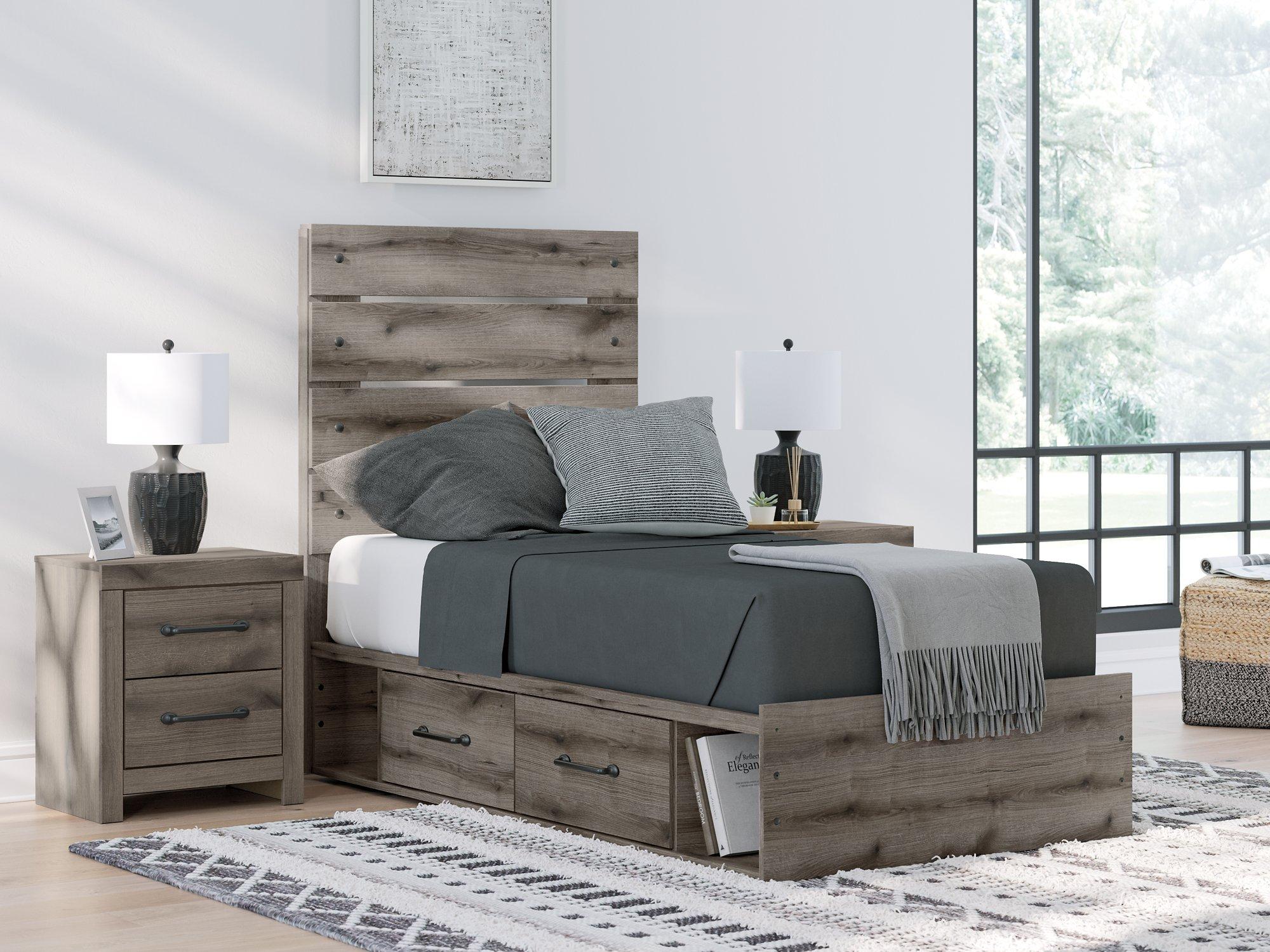Graystorm Bed with Storage - Romeo & Juliet Furniture (Warren,MI)