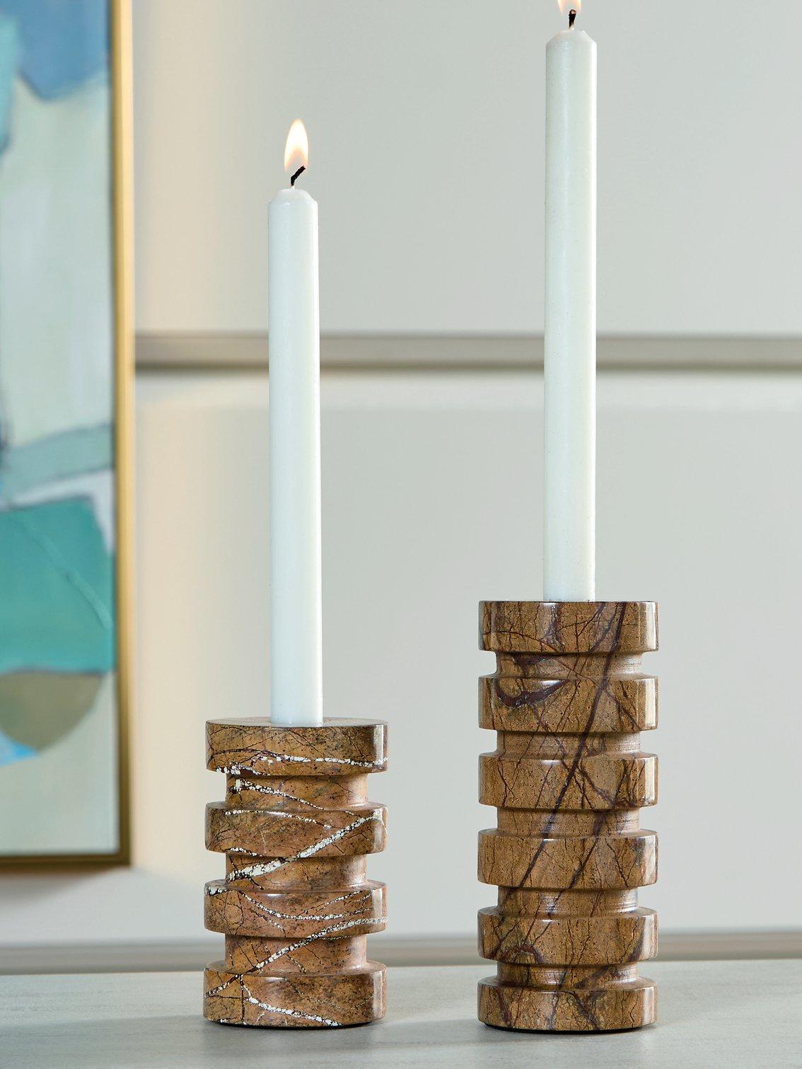 Emsleyfield Candle Holder Set (Set of 2) - Romeo & Juliet Furniture (Warren,MI)