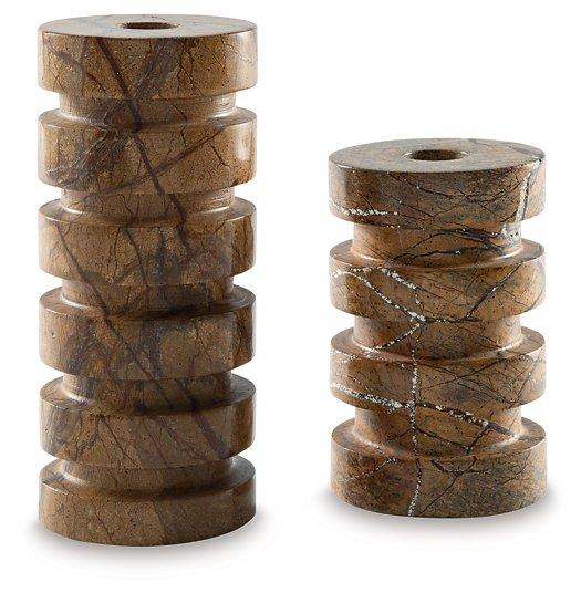 Emsleyfield Candle Holder Set (Set of 2) - Romeo & Juliet Furniture (Warren,MI)