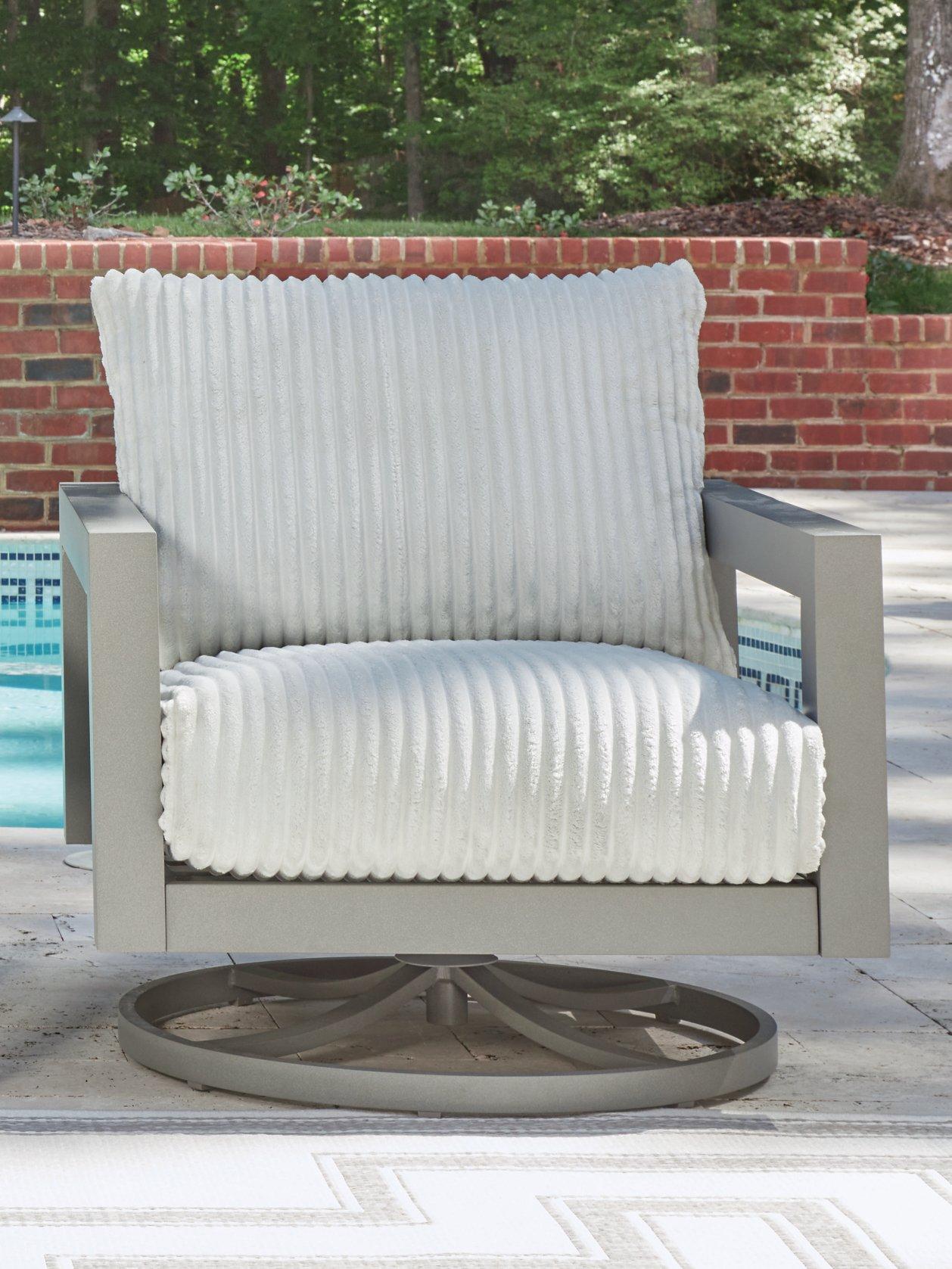 Hurley Park Outdoor Swivel Chair with Cushion - Romeo & Juliet Furniture (Warren,MI)
