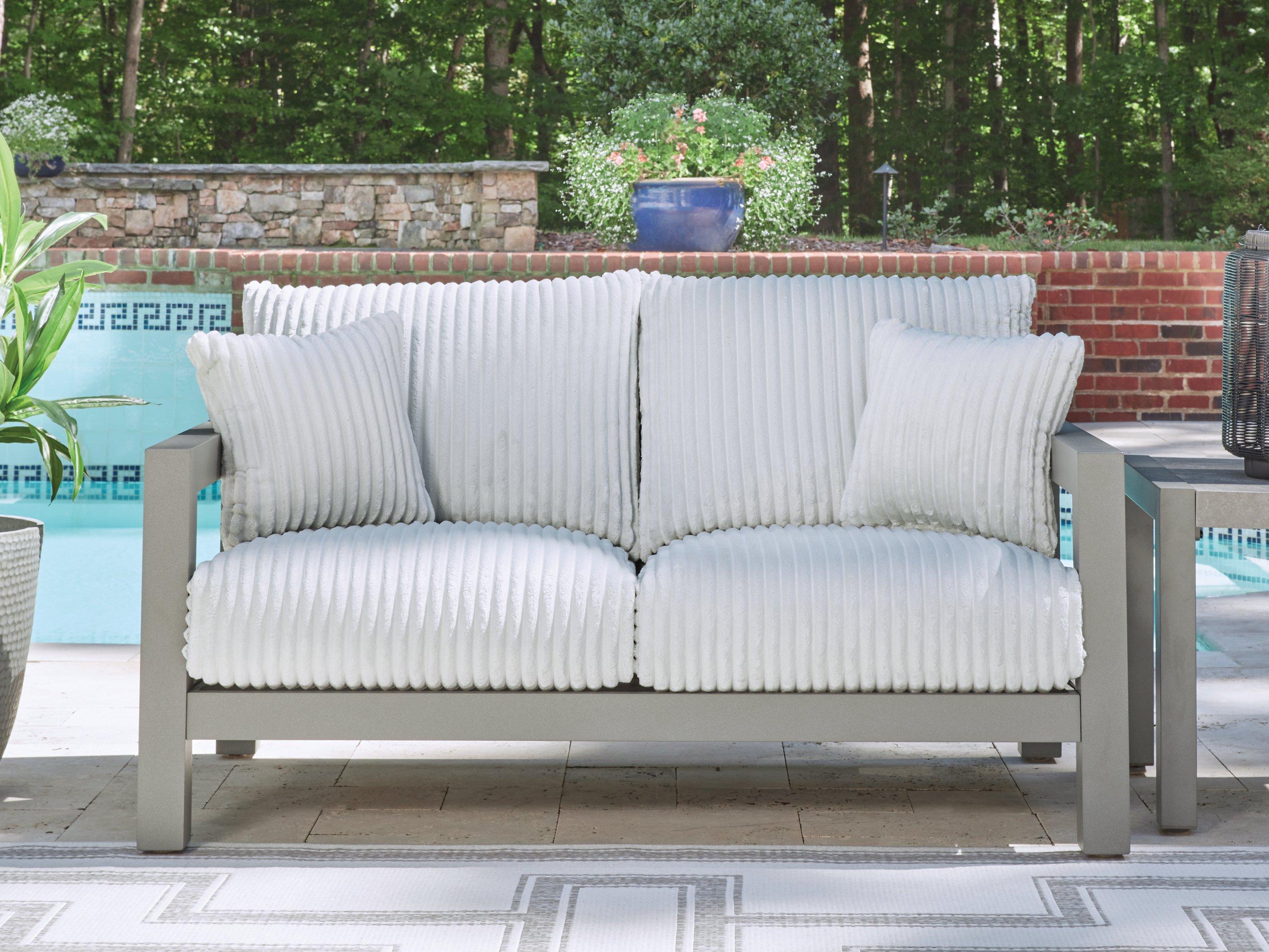 Hurley Park Outdoor Loveseat with Cushion - Romeo & Juliet Furniture (Warren,MI)