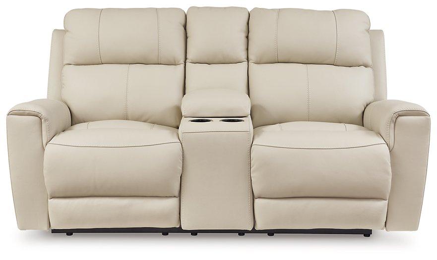 Dahlmoore Power Reclining Loveseat with Console - Romeo & Juliet Furniture (Warren,MI)
