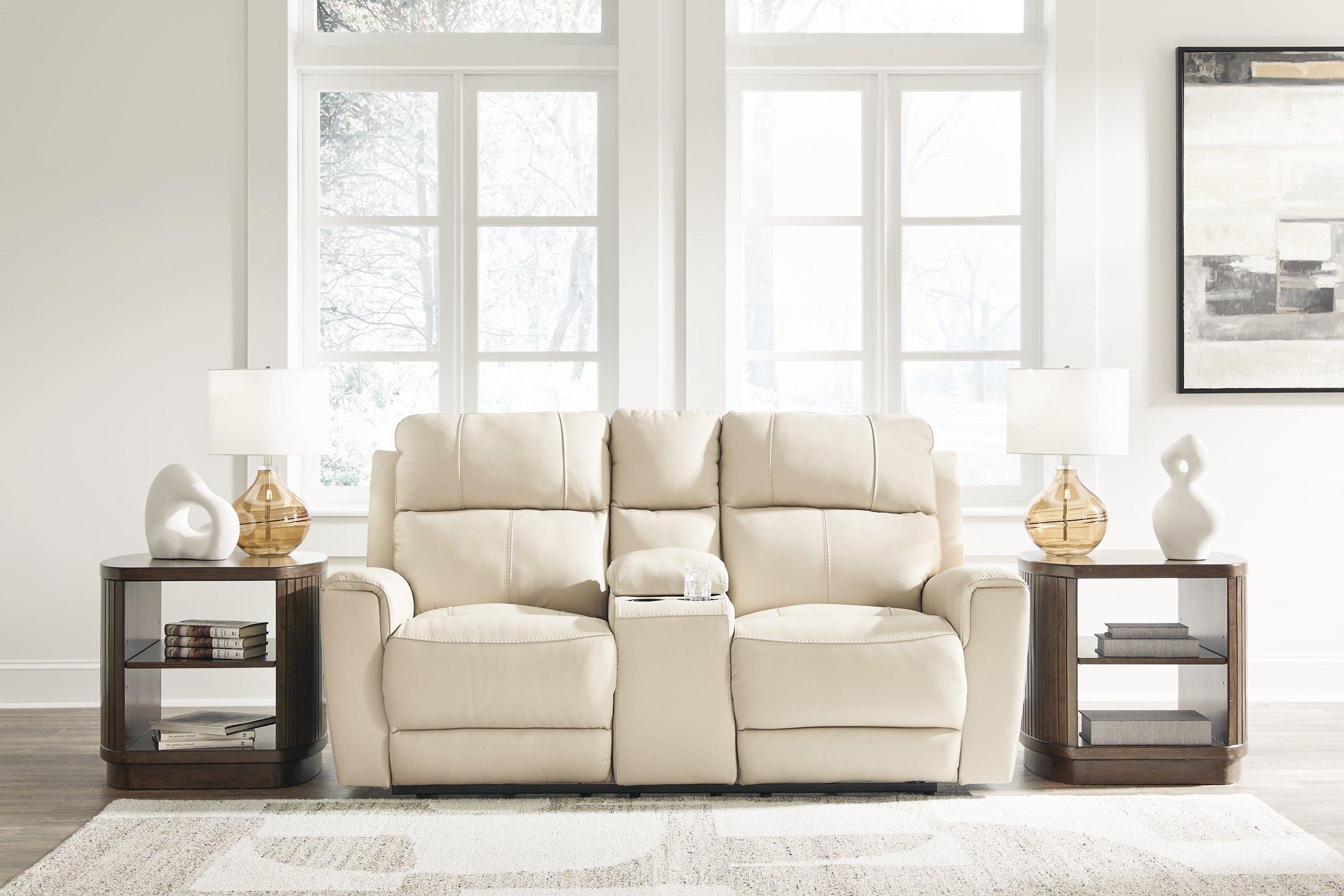 Dahlmoore Power Reclining Loveseat with Console - Romeo & Juliet Furniture (Warren,MI)