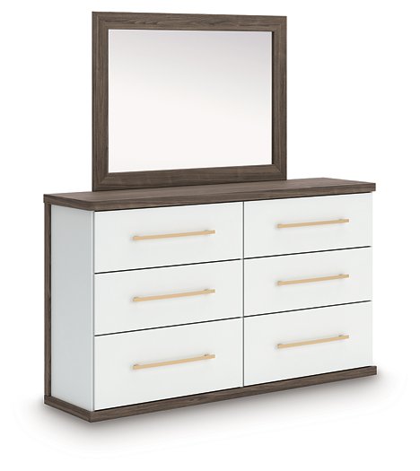 Kendanport Dresser and Mirror - Romeo & Juliet Furniture (Warren,MI)